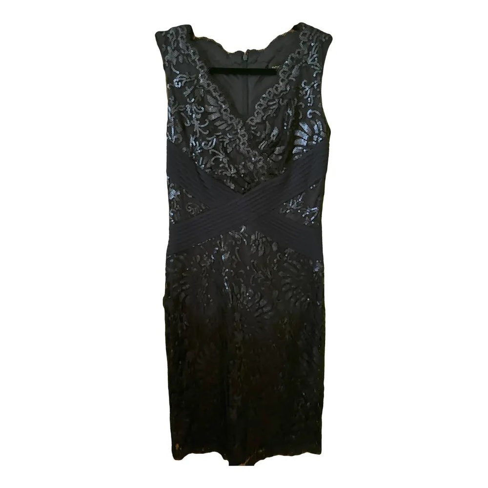 Tadashi shoji Navy sequin lace midi dress